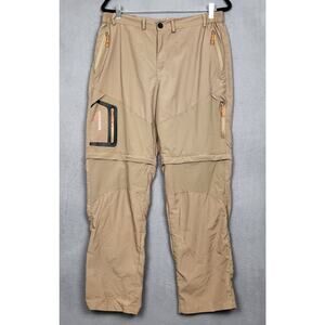 SUMMITSKIN Cargo Pants Mens 36X30" Tan Lightweight Convertible Hiking Camping